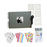 Maxbell Scrapbook Album Supplies Multifunctional for Wedding Anniversary Baby Shower Gray
