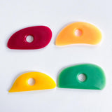 Maxbell 4 Pieces Pottery Clay Soft Rubber Rib Versatile 10x5cm Surface Scraping Tool