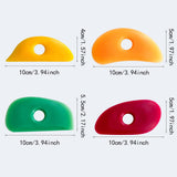 Maxbell 4 Pieces Pottery Clay Soft Rubber Rib Versatile 10x5cm Surface Scraping Tool