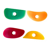 Maxbell 4 Pieces Pottery Clay Soft Rubber Rib Versatile 10x5cm Surface Scraping Tool