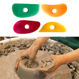 Maxbell 4 Pieces Pottery Clay Soft Rubber Rib Versatile 10x5cm Surface Scraping Tool