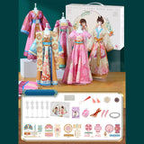 Maxbell Chinese Ancient Clothes Material Kit Handmade Gift Chinese Traditional Dress 5 Mannequins