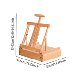 Maxbell Table Easel Art Supplies Wooden Painting Toolbox for Painting Desk Calssroom