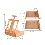 Maxbell Table Easel Art Supplies Wooden Painting Toolbox for Painting Desk Calssroom