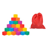 Maxbell Counting Sorting Cube Blocks Math Toy Stacking Toy for Homeschooling Daycare 2cm 50pcs