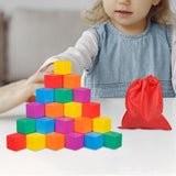 Maxbell Counting Sorting Cube Blocks Math Toy Stacking Toy for Homeschooling Daycare 2cm 50pcs