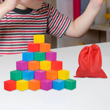 Maxbell Counting Sorting Cube Blocks Math Toy Stacking Toy for Homeschooling Daycare 3cm 50pcs