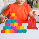 Maxbell Counting Sorting Cube Blocks Math Toy Stacking Toy for Homeschooling Daycare 3cm 50pcs