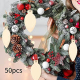 Maxbell 50Pcs Unfinished Hanging Wood Sign Blank Plaque for Kids Pyrography Painting