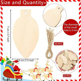 Maxbell 50Pcs Unfinished Hanging Wood Sign Blank Plaque for Kids Pyrography Painting