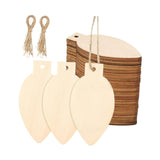 Maxbell 50Pcs Unfinished Hanging Wood Sign Blank Plaque for Kids Pyrography Painting