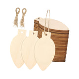 Maxbell 50Pcs Unfinished Hanging Wood Sign Blank Plaque for Kids Pyrography Painting