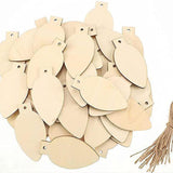 Maxbell 50Pcs Unfinished Hanging Wood Sign Blank Plaque for Kids Pyrography Painting