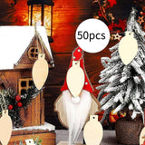 Maxbell 50Pcs Unfinished Hanging Wood Sign Blank Plaque for Kids Pyrography Painting