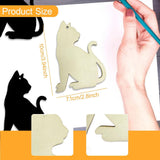 Maxbell 20Pcs Wooden Hanging Ornaments Halloween Cat Shaped Plaques Blank Wood Chips
