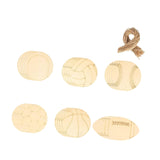 Maxbell 24x Unfinished Blank Wood Chips Sports Ball Cutouts Wooden Hanging Ornaments