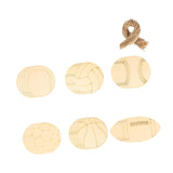 Maxbell 24x Unfinished Blank Wood Chips Sports Ball Cutouts Wooden Hanging Ornaments