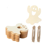 Maxbell 20x Wooden Ghost Decorations Pendants DIY Crafts Plaques Horror Venue Layout