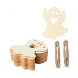 Maxbell 20x Wooden Ghost Decorations Pendants DIY Crafts Plaques Horror Venue Layout