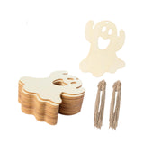 Maxbell 20x Wooden Ghost Decorations Pendants DIY Crafts Plaques Horror Venue Layout