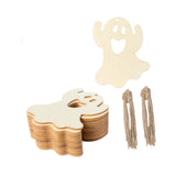 Maxbell 20x Wooden Ghost Decorations Pendants DIY Crafts Plaques Horror Venue Layout
