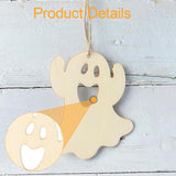 Maxbell 20x Wooden Ghost Decorations Pendants DIY Crafts Plaques Horror Venue Layout