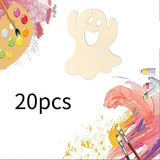 Maxbell 20x Wooden Ghost Decorations Pendants DIY Crafts Plaques Horror Venue Layout