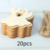 Maxbell 20x Wooden Ghost Decorations Pendants DIY Crafts Plaques Horror Venue Layout