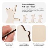 Maxbell 4 Pieces Cat Cutouts Blank Wooden Slices for Drawing DIY Projects Decoration