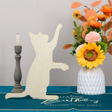 Maxbell 4 Pieces Cat Cutouts Blank Wooden Slices for Drawing DIY Projects Decoration
