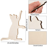 Maxbell 4 Pieces Cat Cutouts Blank Wooden Slices for Drawing DIY Projects Decoration