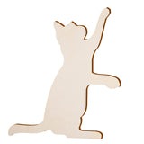 Maxbell 4 Pieces Cat Cutouts Blank Wooden Slices for Drawing DIY Projects Decoration