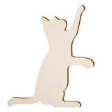 Maxbell 4 Pieces Cat Cutouts Blank Wooden Slices for Drawing DIY Projects Decoration