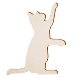 Maxbell 4 Pieces Cat Cutouts Blank Wooden Slices for Drawing DIY Projects Decoration