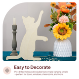 Maxbell 4 Pieces Cat Cutouts Blank Wooden Slices for Drawing DIY Projects Decoration