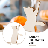 Maxbell 4 Pieces Cat Cutouts Blank Wooden Slices for Drawing DIY Projects Decoration