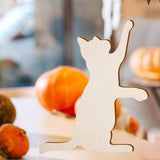 Maxbell 4 Pieces Cat Cutouts Blank Wooden Slices for Drawing DIY Projects Decoration