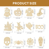 Maxbell 48 Pieces Halloween Wooden Cutouts Versatile Blank Surface Painting Pendants