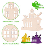 Maxbell 48 Pieces Halloween Wooden Cutouts Versatile Blank Surface Painting Pendants