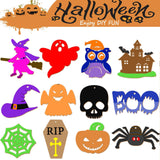 Maxbell 48 Pieces Halloween Wooden Cutouts Versatile Blank Surface Painting Pendants
