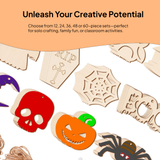 Maxbell 48 Pieces Halloween Wooden Cutouts Versatile Blank Surface Painting Pendants