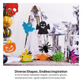 Maxbell 48 Pieces Halloween Wooden Cutouts Versatile Blank Surface Painting Pendants