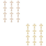 Maxbell 12Pcs Wooden Crosses for Crafts Hanging Cross Ornament for Doors Card Making Style A