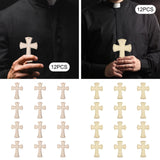 Maxbell 12Pcs Wooden Crosses for Crafts Hanging Cross Ornament for Doors Card Making Style A
