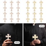 Maxbell 12Pcs Wooden Crosses for Crafts Hanging Cross Ornament for Doors Card Making Style A