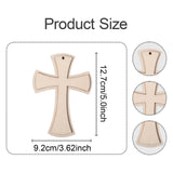 Maxbell 12Pcs Wooden Crosses for Crafts Hanging Cross Ornament for Doors Card Making Style A