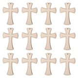 Maxbell 12Pcs Wooden Crosses for Crafts Hanging Cross Ornament for Doors Card Making Style A