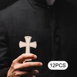 Maxbell 12Pcs Wooden Crosses for Crafts Hanging Cross Ornament for Doors Card Making Style A