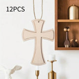 Maxbell 12Pcs Wooden Crosses for Crafts Hanging Cross Ornament for Doors Card Making Style A