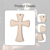 Maxbell 12Pcs Wooden Crosses for Crafts Hanging Cross Ornament for Doors Card Making Style A